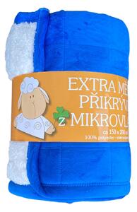 Velmi přijemná deka ovečka z mikrovlákna modré/bílé barvy. Rozměr deky je 150x200 cm