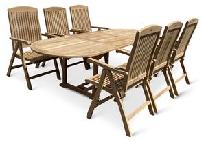Zahradní dřevěný set 1+6 pro 6 osob Faisal II. Typ stolu: hranatý