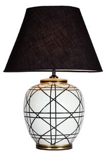 PR Home Stolní lampa New York, černá, výška 60 cm, keramika, Obývací pokoj / jídelna, Textil / tkanina / hedvábí