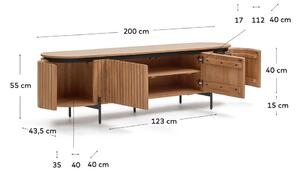 TV stolek z mangového dřeva v přírodní barvě 200x55 cm Licia - Kave Home