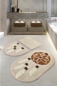 Světle hnědé koupelnové předložky v sadě 3 ks 100x60 cm Ruya – Foutastic
