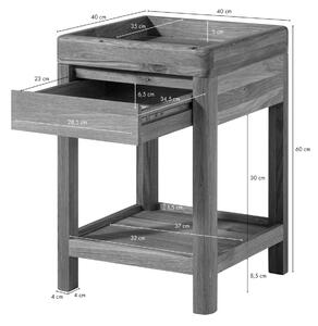 VIENNA Příruční stolek 40x60 cm, dub