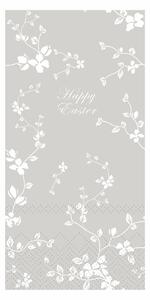 Papírové ubrousky Happy Easter Flowers Grey - 16 ks