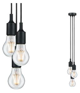 Paulmann 50382 Neordic Ketil 3, černé závěsné svítidlo, 3x max20W E27