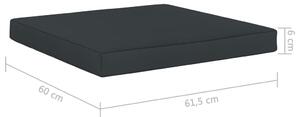 Poduška na nábytek z palet - textil - antracitová | 60x61,5x6 cm