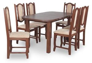Jídelní set 27 - Stůl 150x80,6x židle (ořech střední/monako 2A)