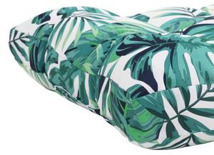 Zahradní poduška na sedák - textil - motiv listů | 60x60x10 cm