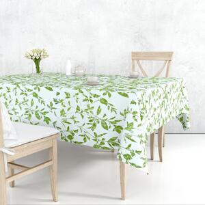 Ervi bavlněný ubrus na stůl obdélníkový Zelené listy