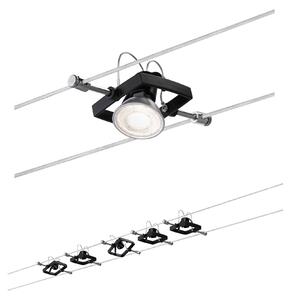 Paulmann 94290 Mac2, lankový systém, 5x max 10W LED 12V, černá, 500cm