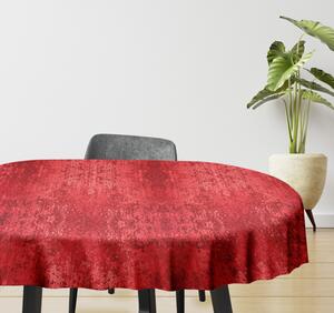 Ervi dekorační ubrus na stůl oválný - mačkaný samet červená