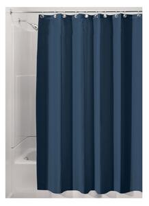 Tmavě modrý sprchový závěs iDesign, 183 x 183 cm