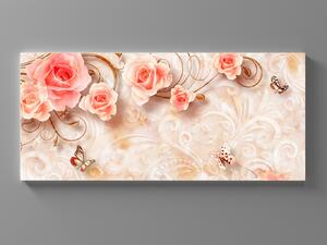 Liox Abstraktní obraz květy růže Rozměr: 60 x 25 cm