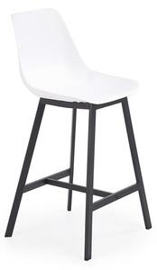 Barová židle Isa (plast, kov, bílá)