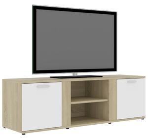 TV stolek Berkley - 120 x 34 x 37 cm | bílý a dub sonoma