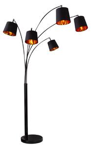 Noble Home Černo - zlatá kovová stojací lampa Levero, 202 cm