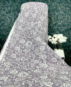 Ervi bavlna - Krep š.240 cm - Květy na lilkovém č.26550-10, metráž