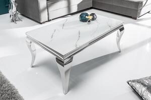 Konferenční stolek BARROCK 100 cm - bílá, šedá - INV