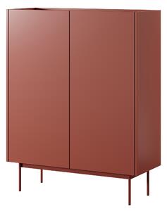 Komoda : korpus a čelo: cihla, dub Linea TOP, 97 x 122 x 37 cm