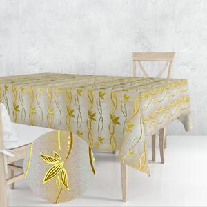 Ervi dekorační ubrus na stůl obdélníkový - Sabrina květiny zlato-oranžová