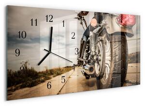 Skleněné hodiny horizontální Motorka zsppc-60x30-00295369