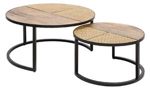 Kulatý konferenční stolek LINZ 2set - přírodní