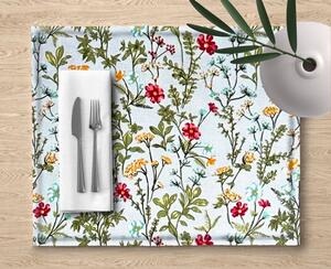 Ervi bavlněné prostírání na stůl - Polní květy na šedém