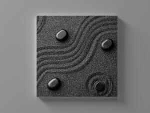 Liox Obraz kameny v černém písku zen Rozměr: 40 x 40 cm