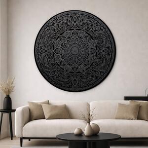 DUBLEZ | Měsíční mandala na zeď - Obsidián | UV tisk, Premium