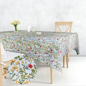 Ervi bavlněný ubrus na stůl čtvercový - Polní květy na šedém