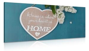 Obraz srdce s citací - Home is where your heart is