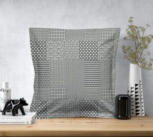 Ervi povlak na polštář KREPOVÝ bavlněný s lemem - Geometrický vzor - šedý