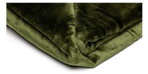 Olivově zelená mikroplyšová deka My House, 150 x 200 cm