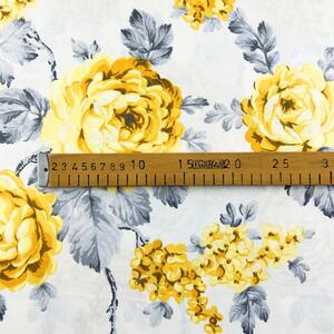 Ervi bavlna š.240 cm - žluté květy na bílém -11623-05, metráž