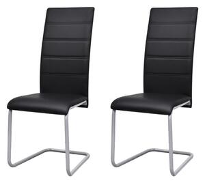 Jídelní židle Avoca - 2ks - umělá kůže | černé