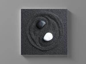 Liox Obraz jin jang v černém písku Rozměr: 40 x 40 cm