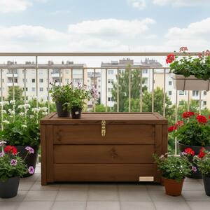 Vingo Dřevěná termoizolační truhla na balkon - hnědá