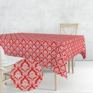Ervi bavlněný ubrus na stůl čtvercový - ornament červený