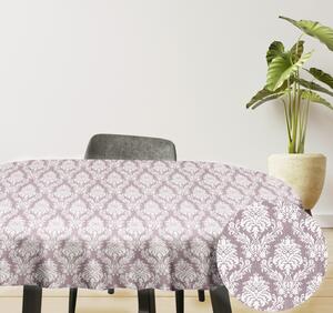 Ervi bavlněný ubrus na stůl oválný - ornament fialový