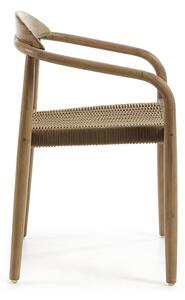Dřevěná židle s béžovým sedákem Kave Home Glynis