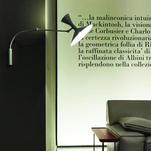 Nemo Mini Lampe de Marseille, šedá nástěnná lampa s přímým a nepřímým světlem, 2x46W E14, max 90cm