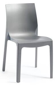 Plastová židle EMMA — nosnost 150 kg, šedá