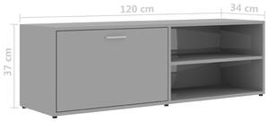 TV stolek Macq - šedý s vysokým leskem | 120x34x37 cm