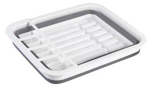 Bílo-šedý skládací odkapávač na nádobí Wenko Rack