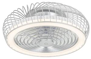 Chytrý stropní ventilátor stříbrný vč. LED s dálkovým ovládáním - Crowe