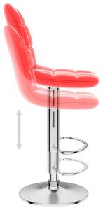 Barová stolička Bolton - 2 ks - umělá kůže | červená