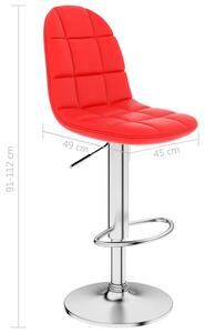 Barová stolička Bolton - 2 ks - umělá kůže | červená