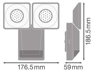 Ledvance - LED Venkovní nástěnné svítidlo se senzorem SPOT 2xLED/8W/230V IP55