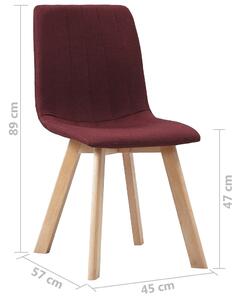 Jídelní židle Barry - 4 ks - textil | vínová