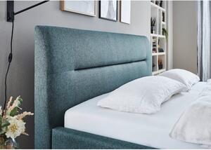 Modrá čalouněná dvoulůžková postel s úložným prostorem a roštem 180x200 cm Enjoy - Meise Möbel