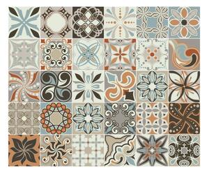 Sada 30 nástěnných samolepek Ambiance Cement Tiles Bali, 10 x 10 cm
